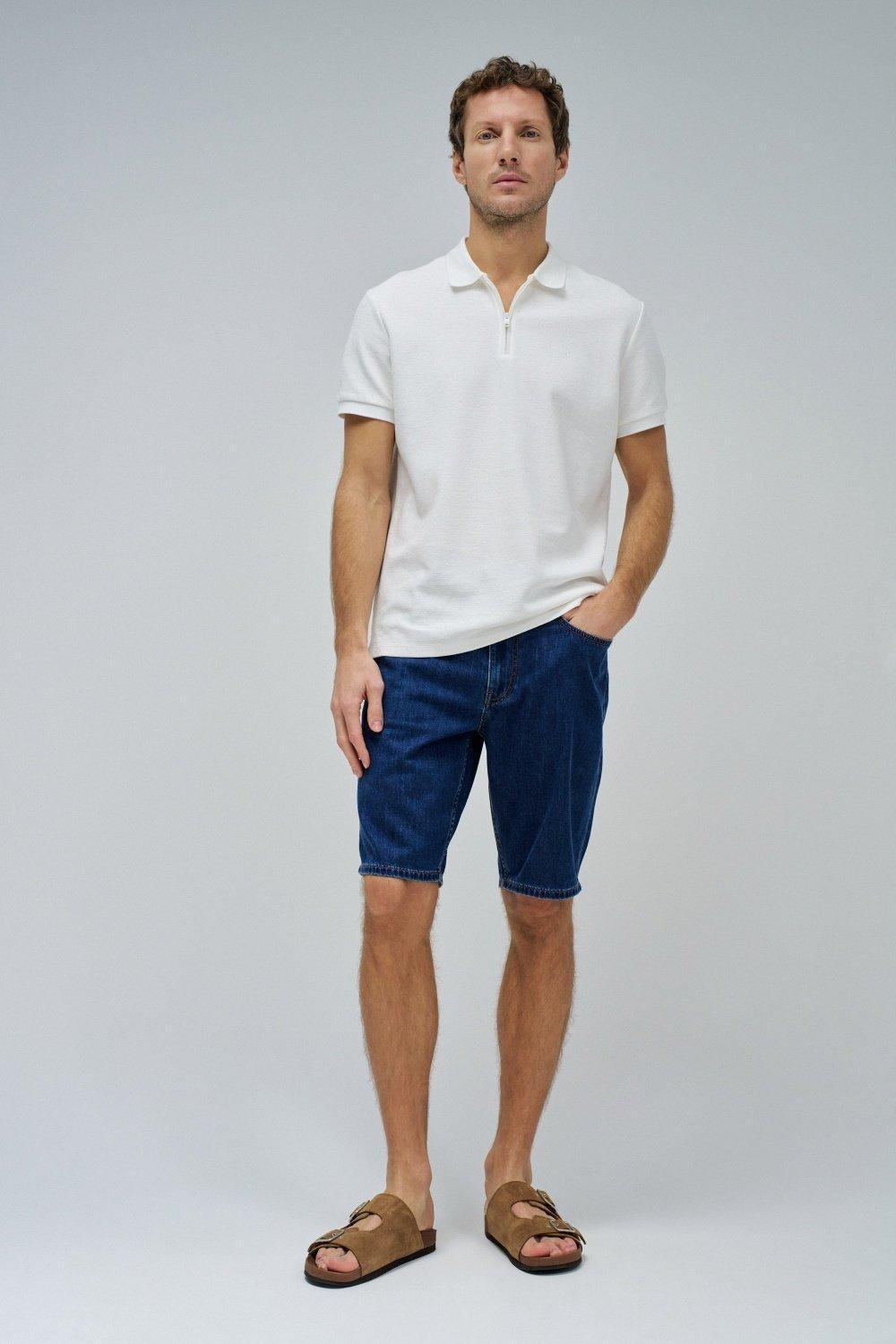 BLUE REGULAR FIT SHORTS, , large image number 1