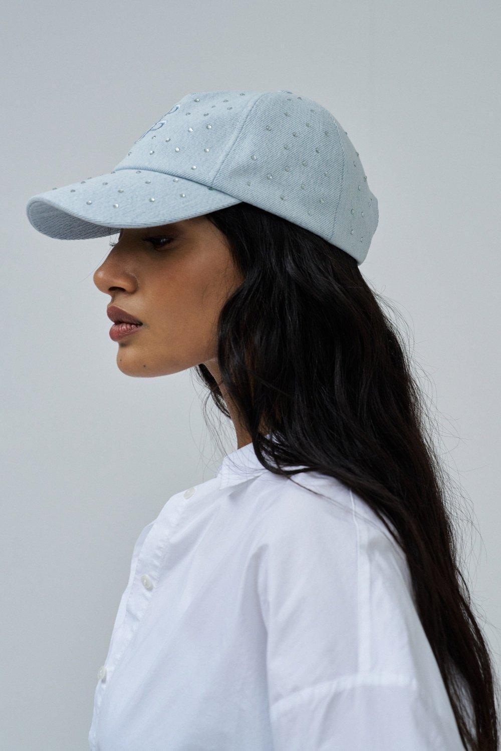 Denim Embellished Baseball Hat, 2101_852, large image number 1