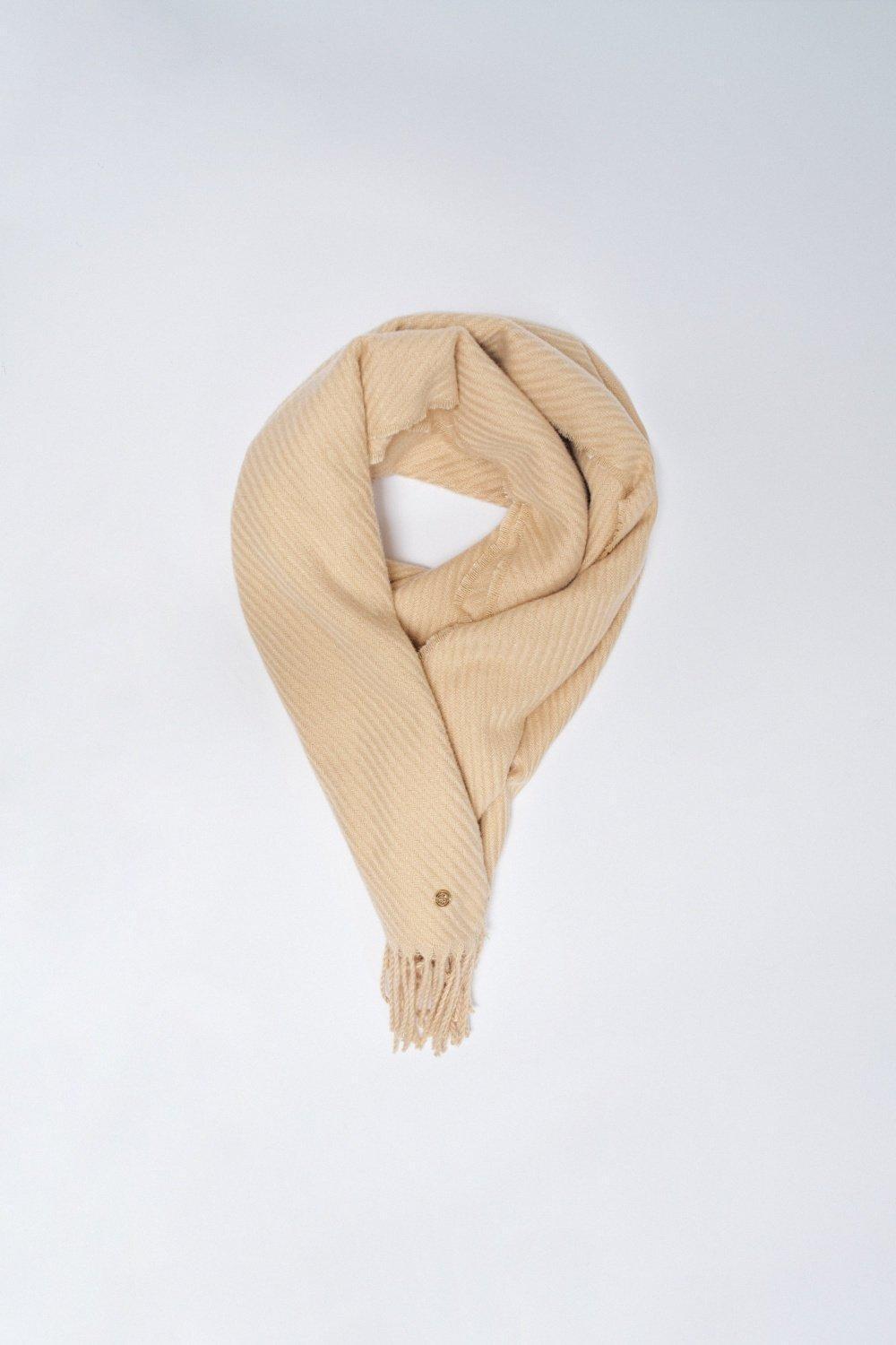 Beige Scarf With Fringes, 2101_120, large image number 3