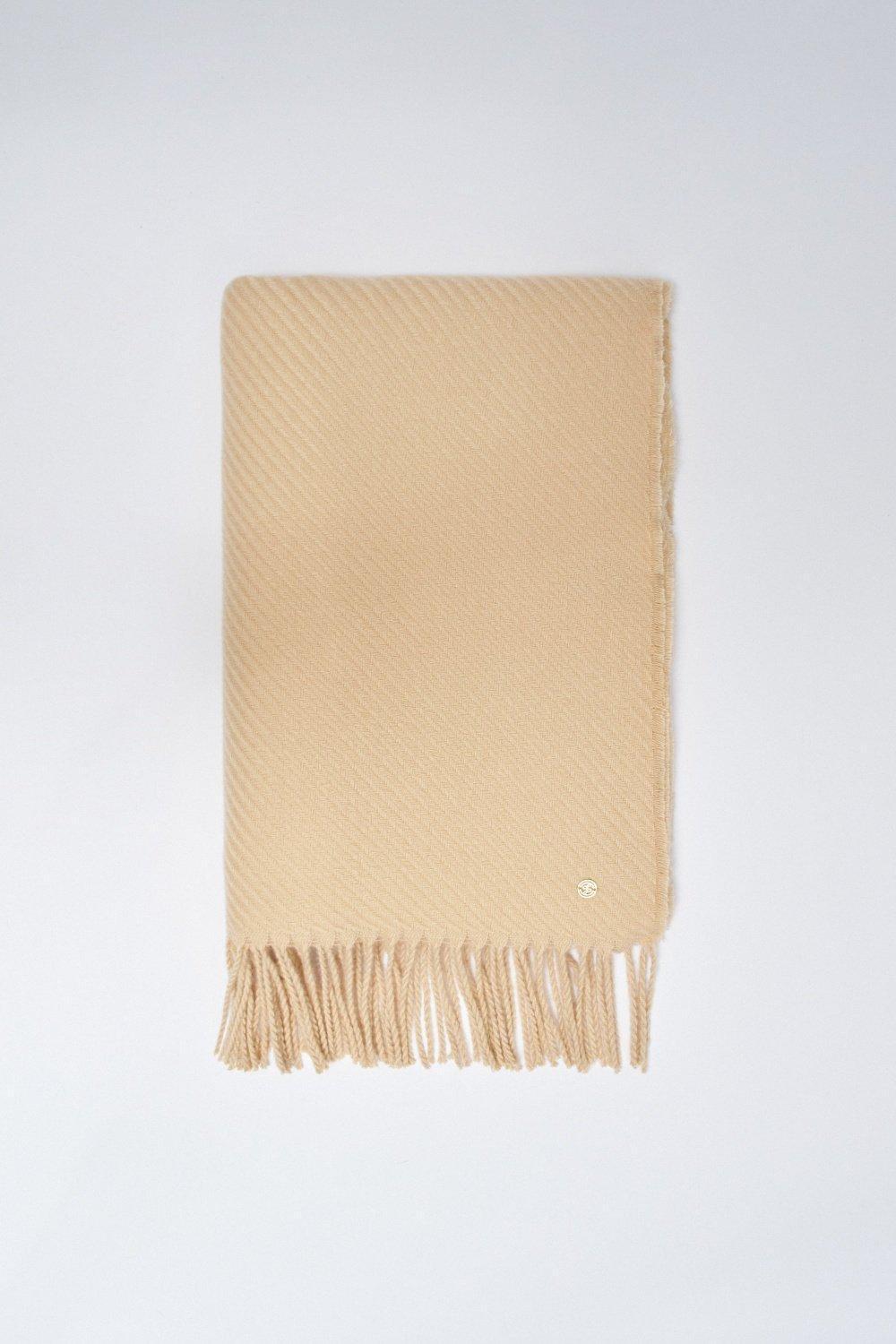 Scarf With Fringes , Cream, medium