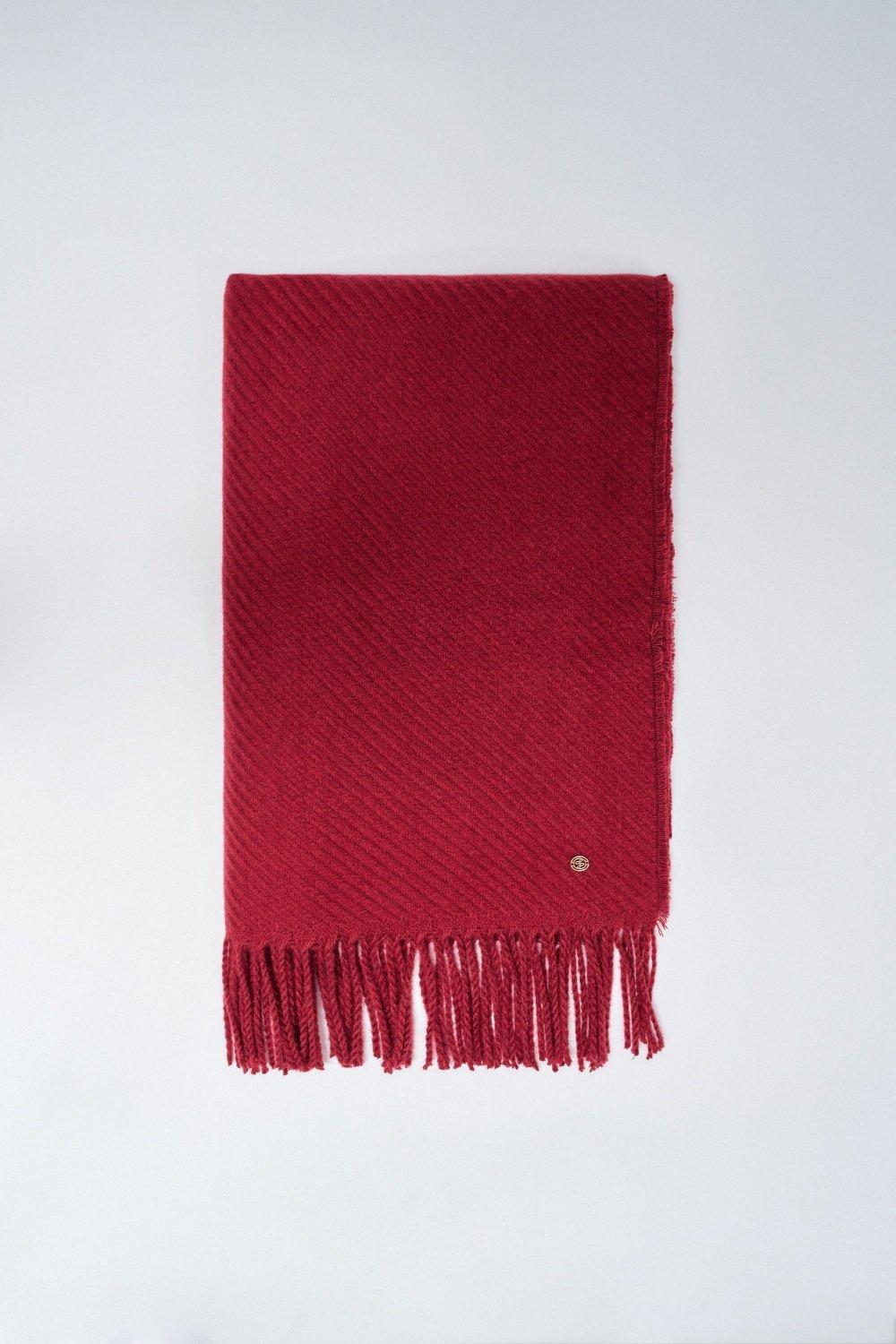 Scarf With Fringes , Red, medium