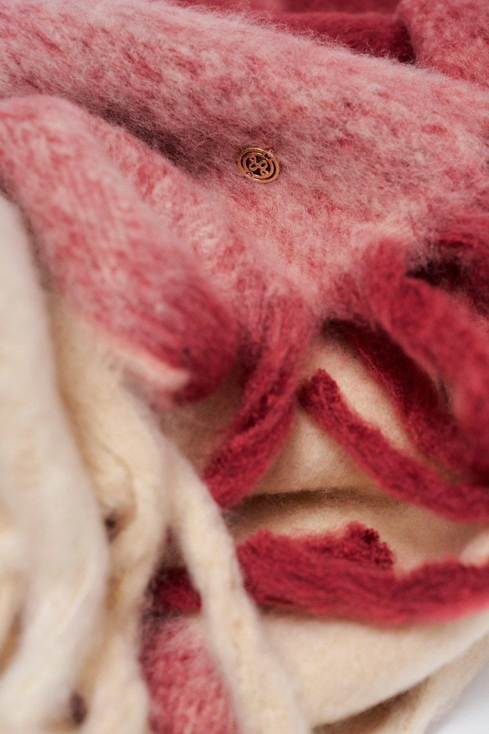 Scarf With Check Pattern, Red, large image number 2