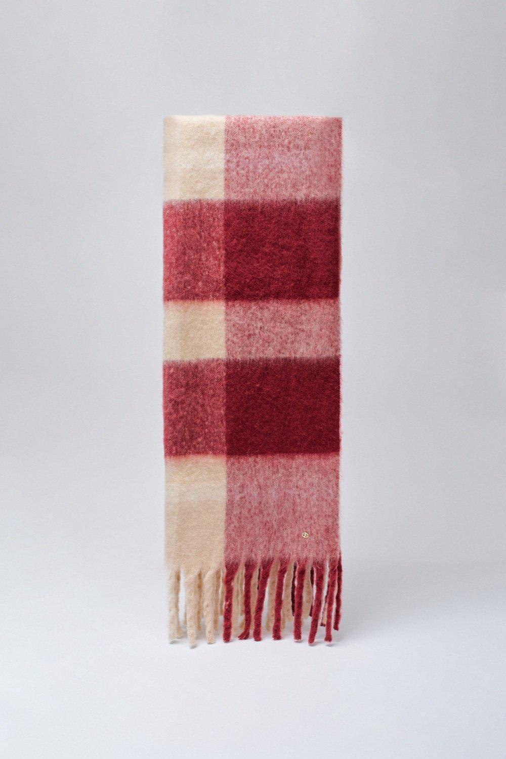Scarf With Check Pattern, Red, large image number 4