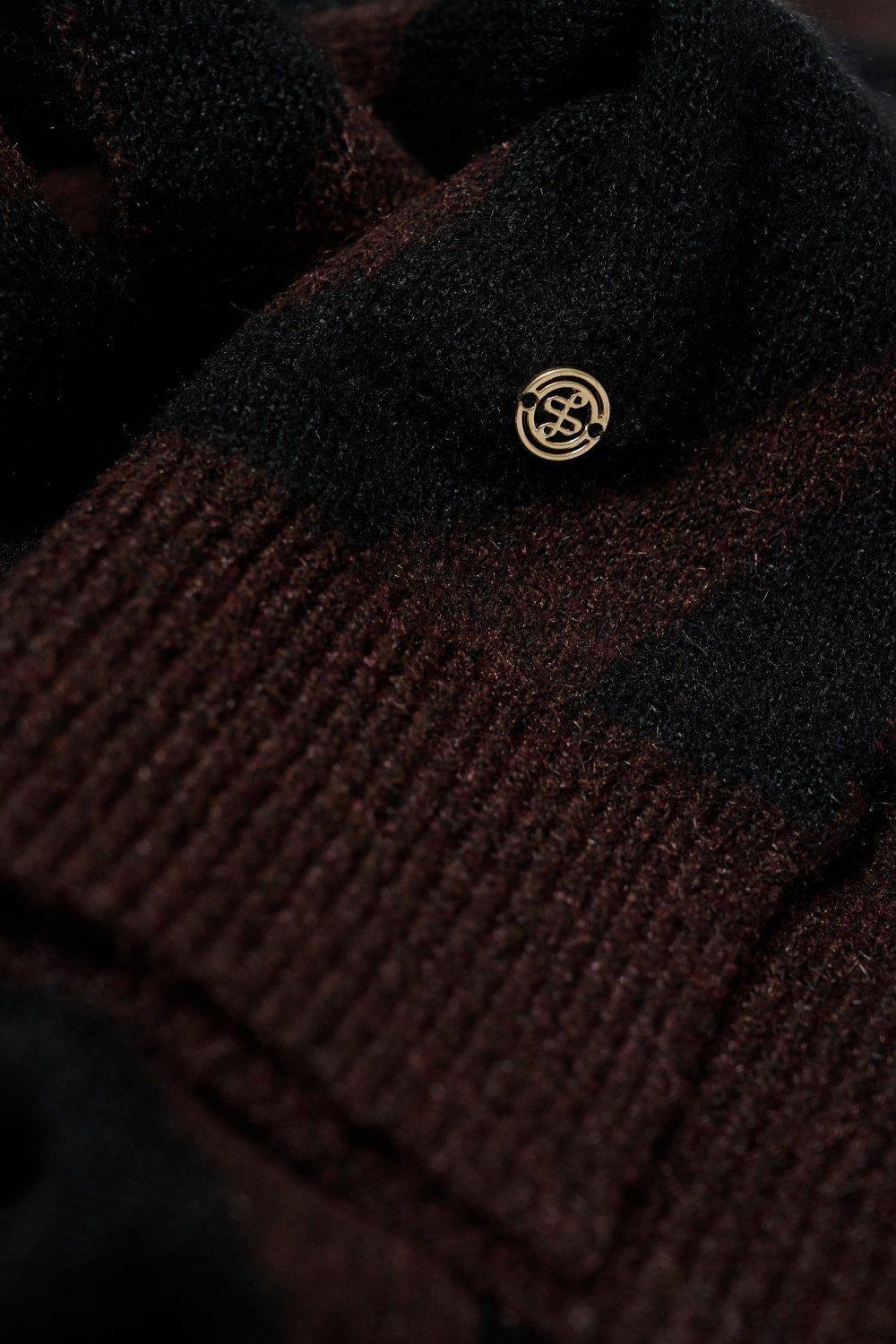 Animal Print Scarf, Brown, large image number 1