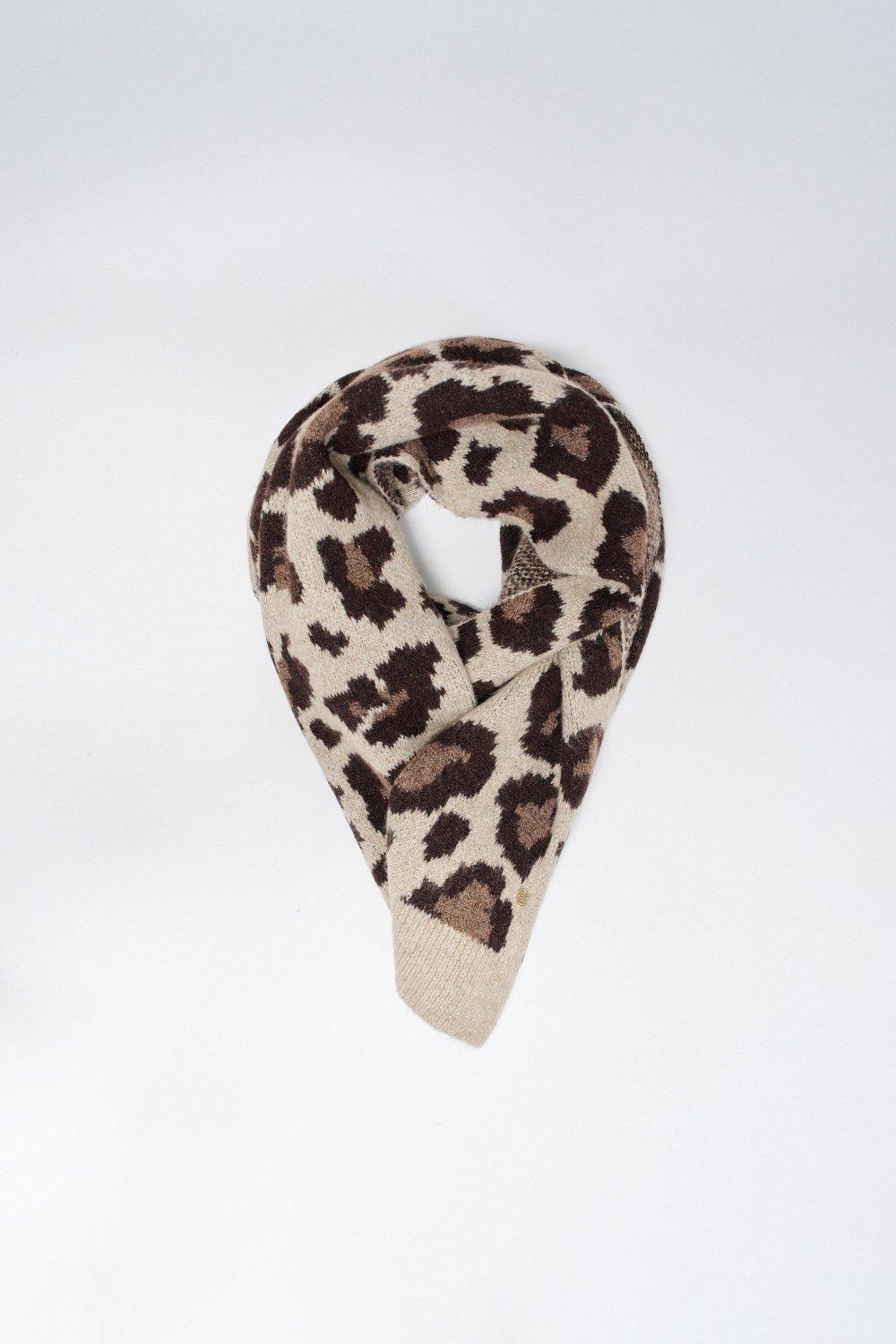 Animal Print Scarf, Cream, medium
