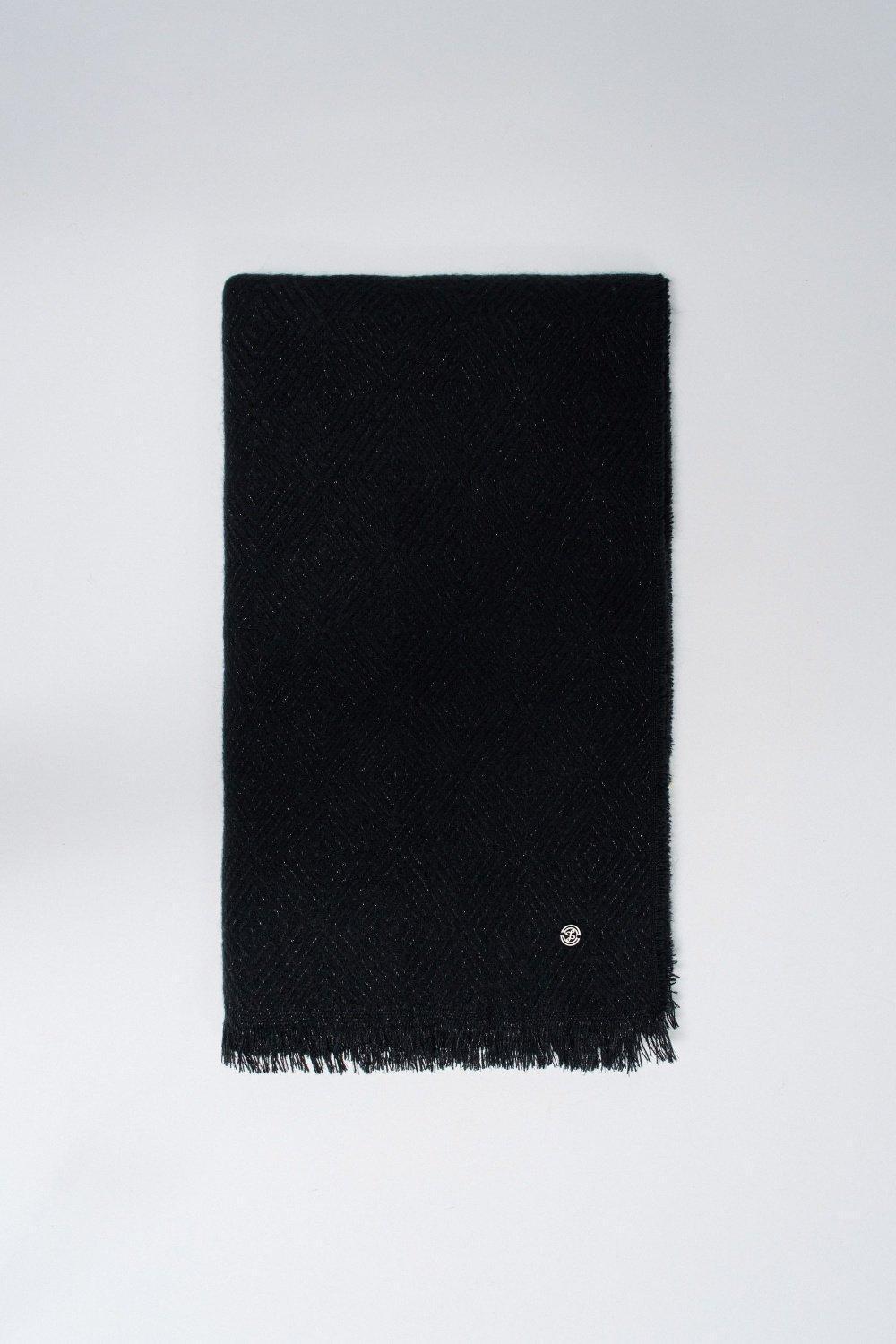 Scarf With Lurex, Black, large image number 0