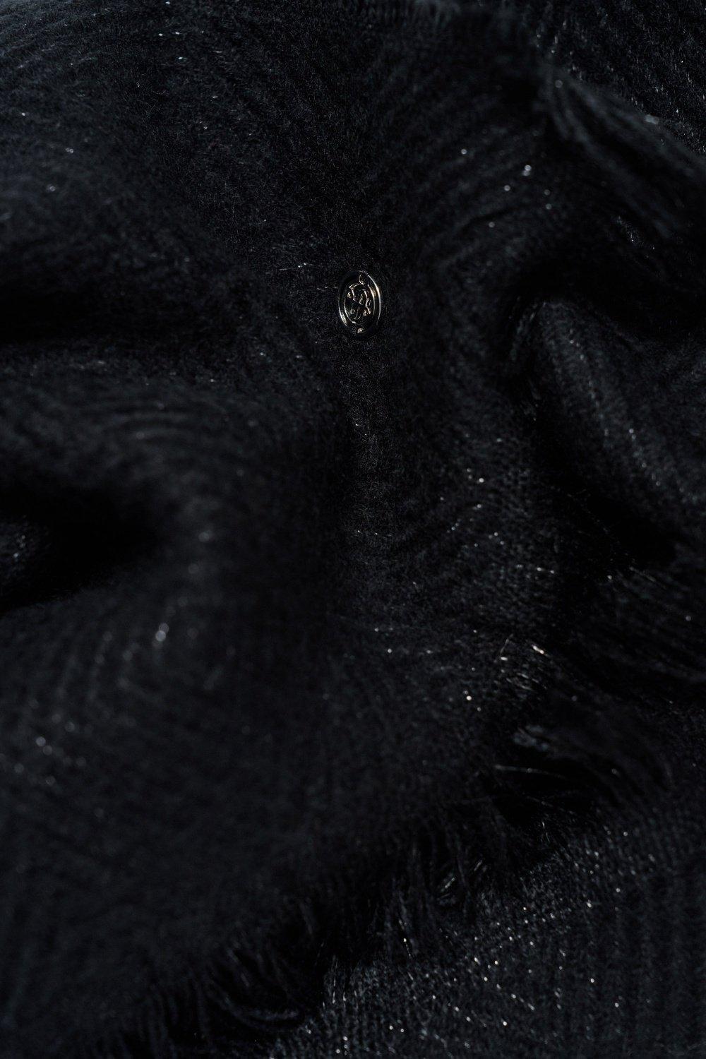 Scarf With Lurex, Black, medium