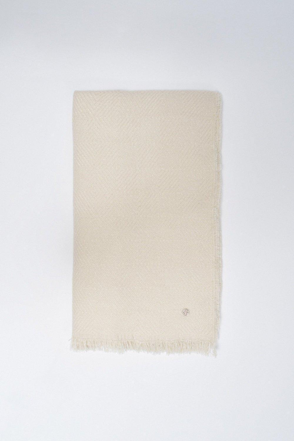Scarf With Lurex, Pearl, medium