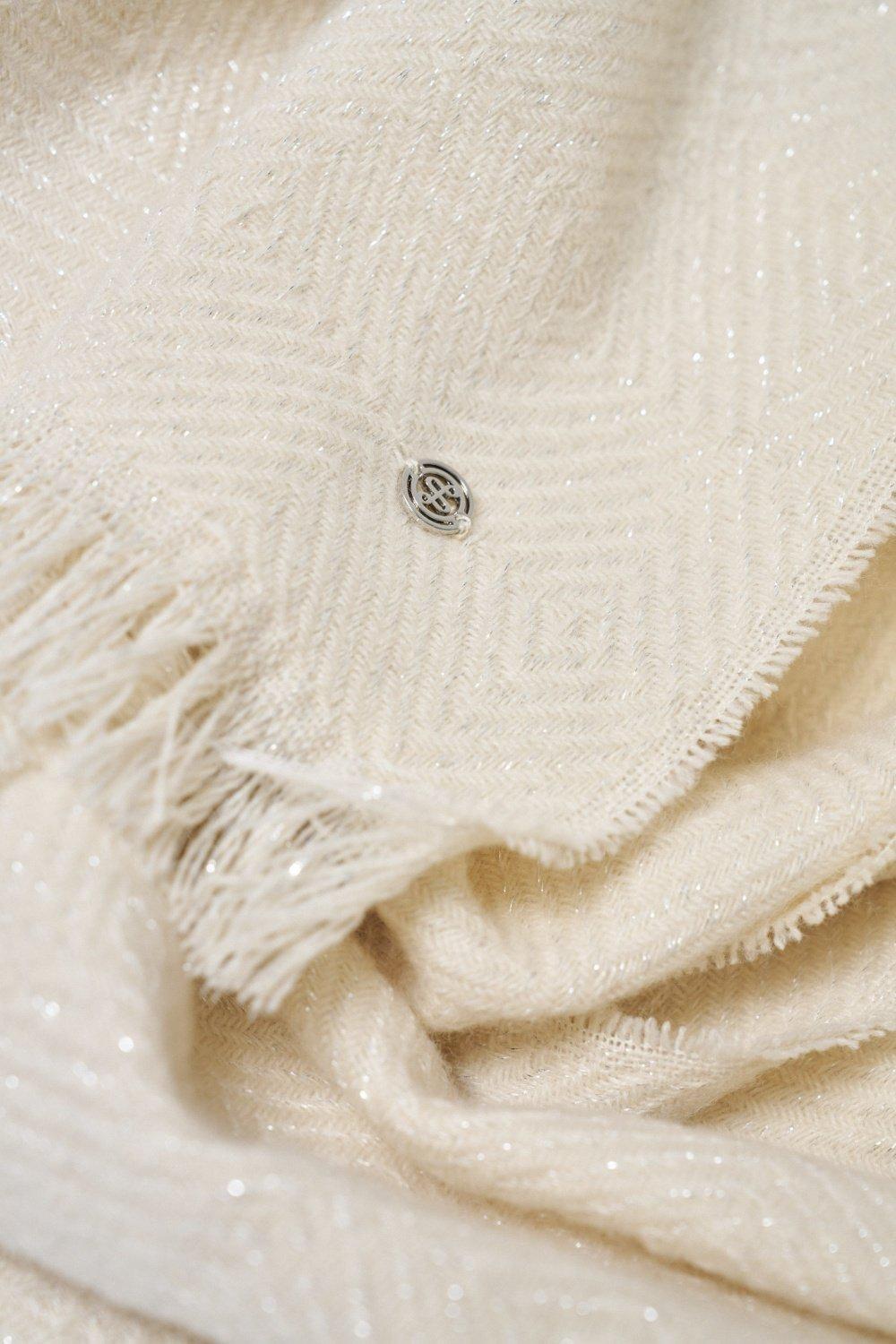 Scarf With Lurex, Pearl, large image number 2