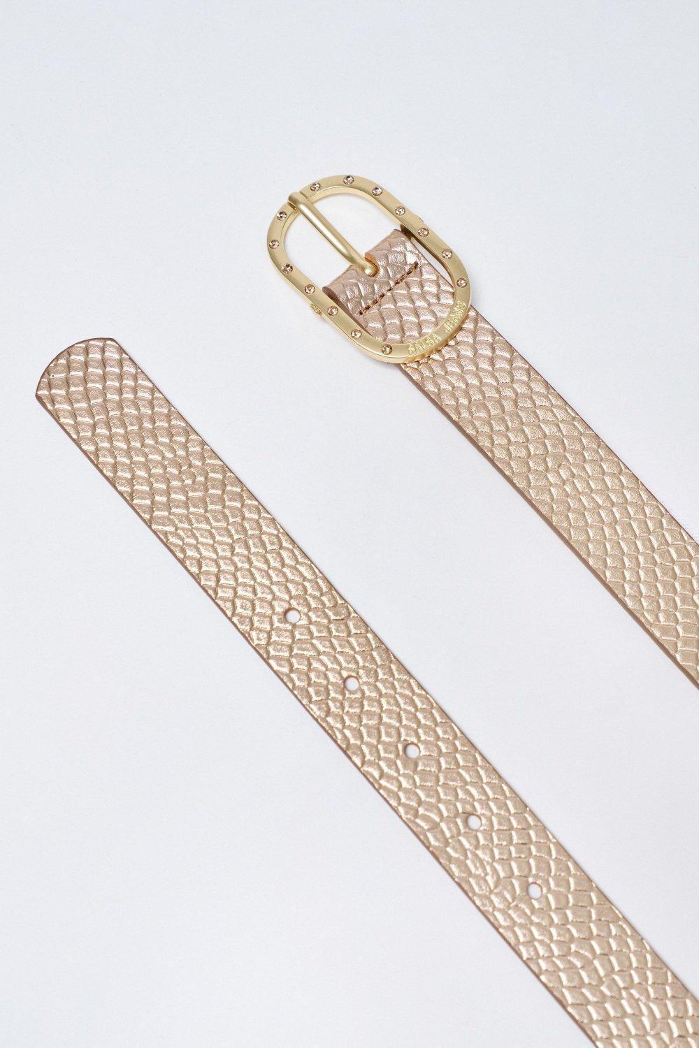 Beige Leather Belt, , large image number 4