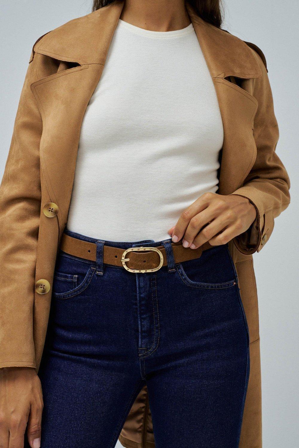 Leather Belt&nbsp;, Brown, medium