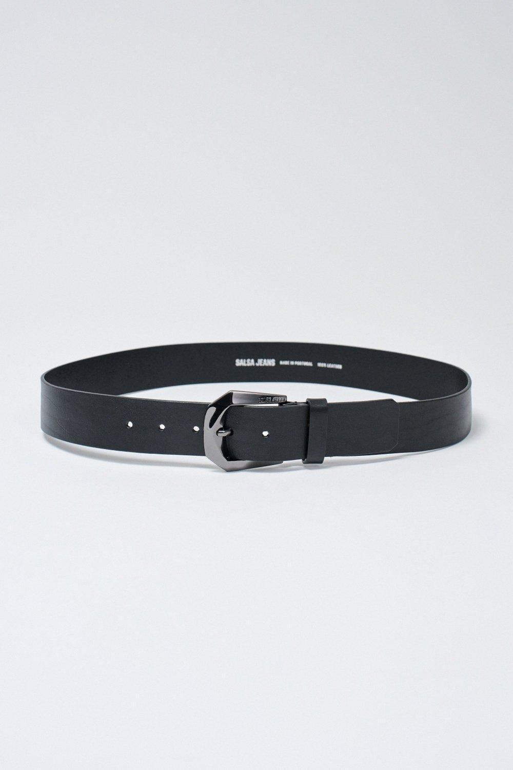 Black Leather Belt, , medium