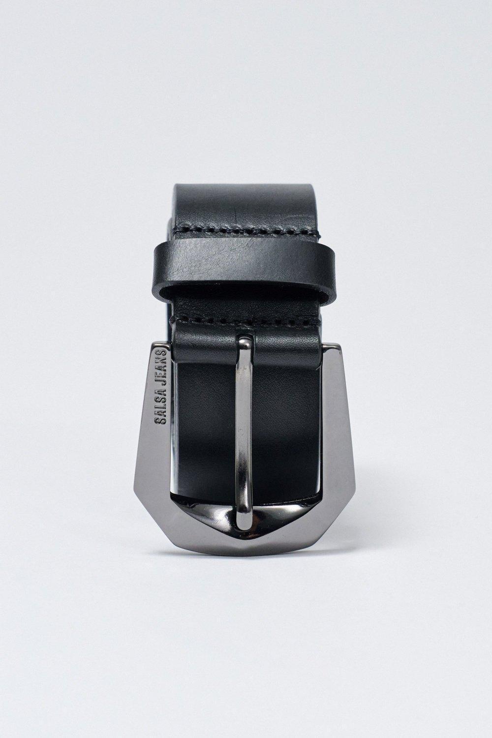 Black Leather Belt, , large image number 3