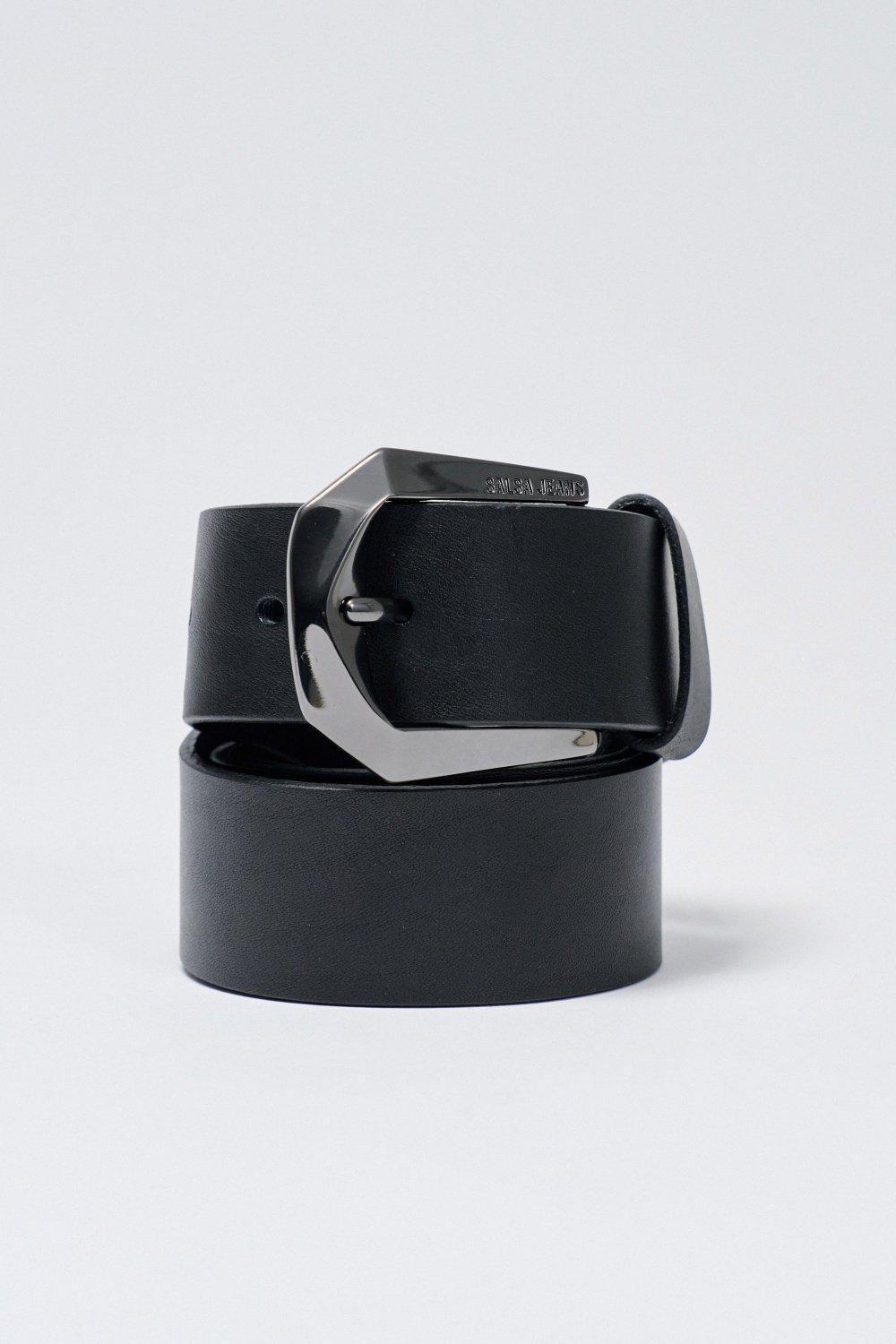 Leather Belt , Black, medium