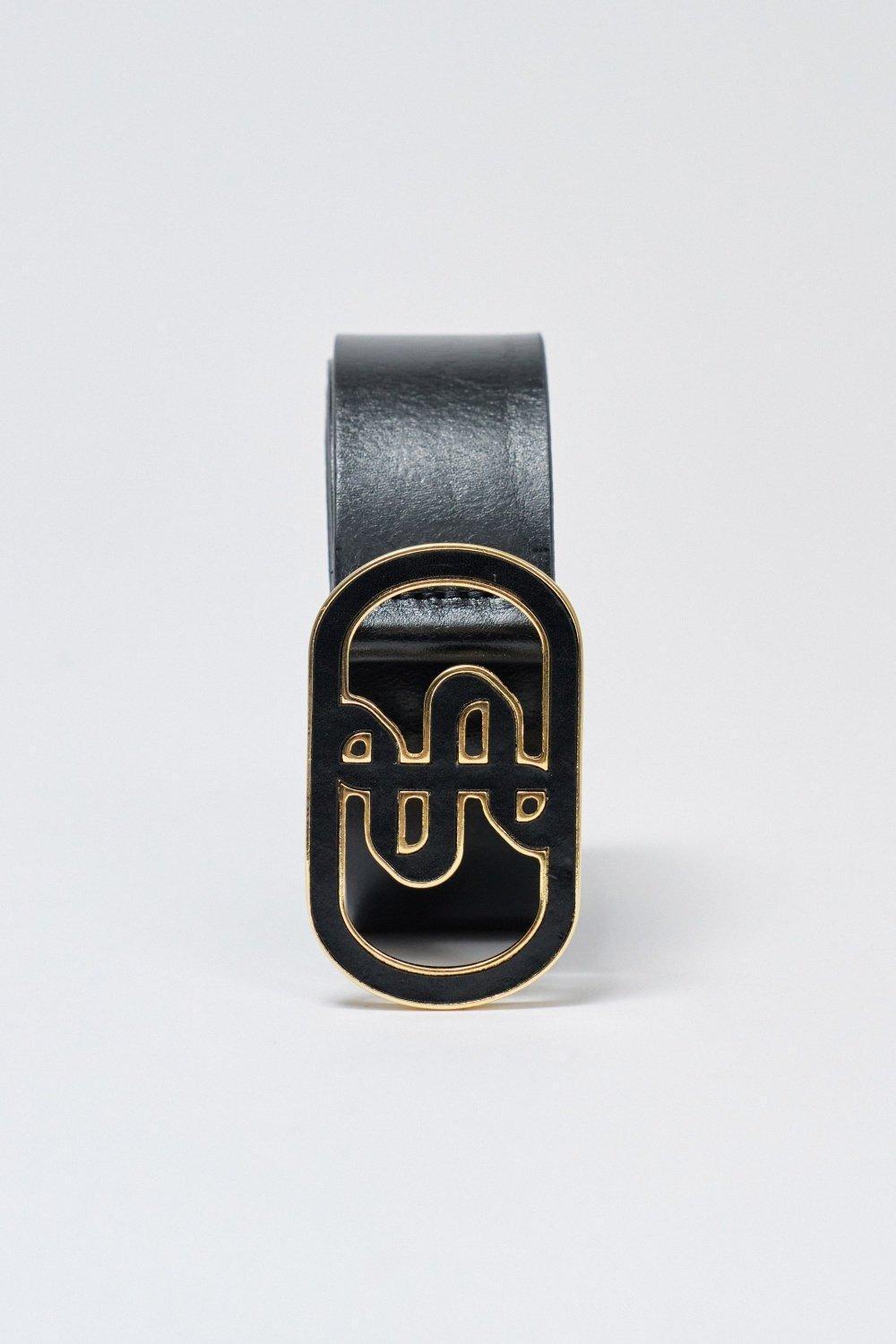 Leather Belt, Black, large image number 3