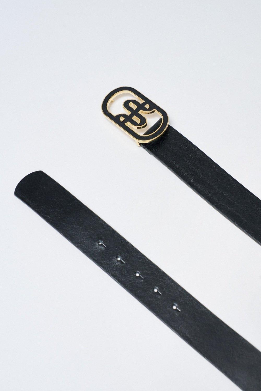 Leather Belt, Black, large image number 4