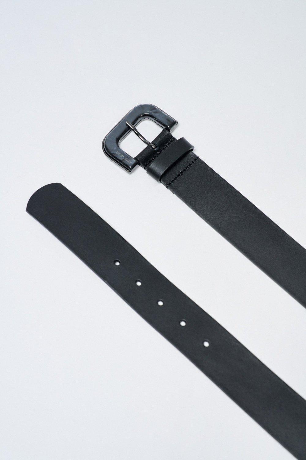 Leather Belt, Black, large image number 4
