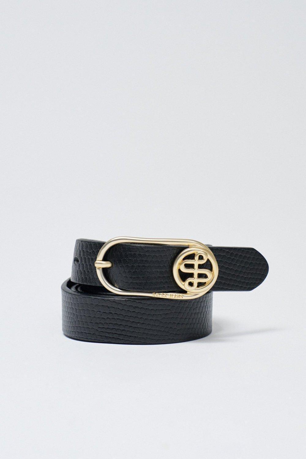 Leather Belt, Black, large image number 2