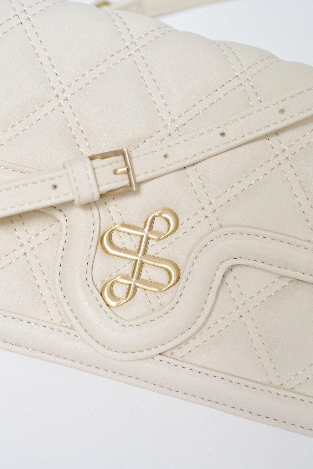 Padded Bag Leather Effect&nbsp;, Pearl, medium