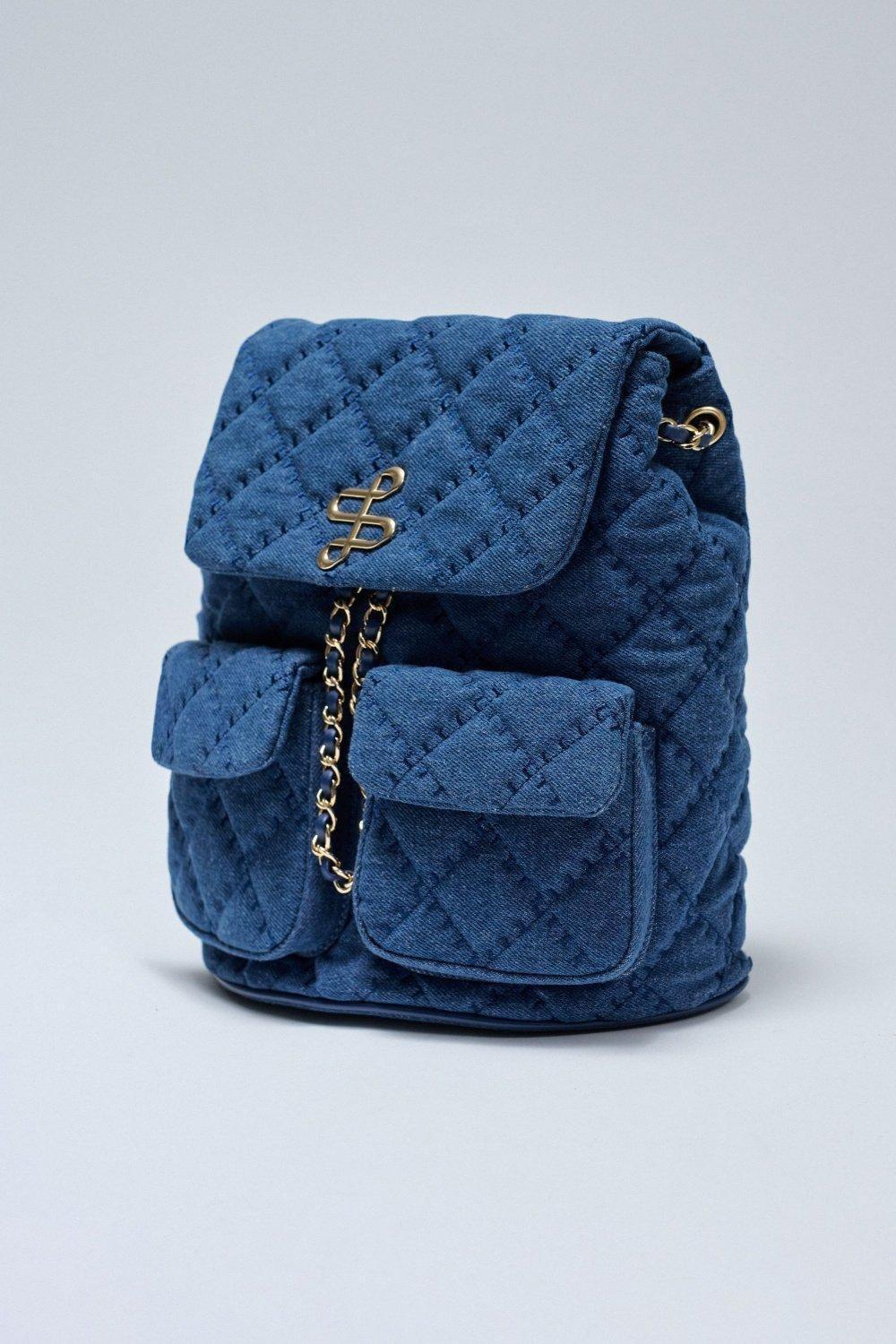 Denim Backpack, Navy, medium