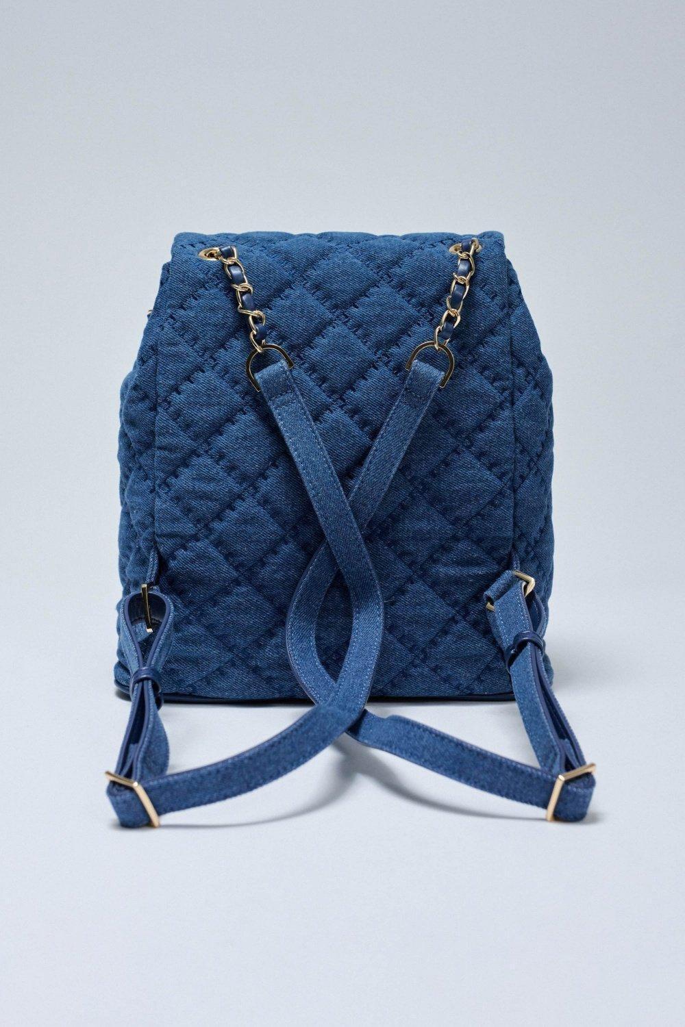 Denim Backpack, Navy, large image number 3