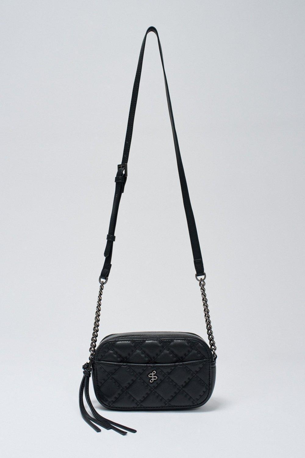BLACK SMALL CROSSBODY BAG VEGAN LEATHER, No Colour, large image number 4