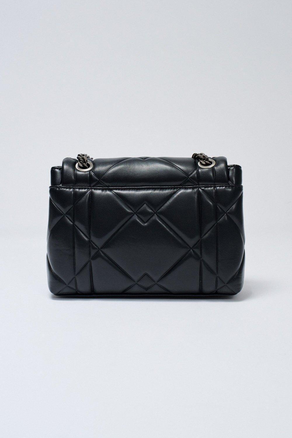 Padded Bag Leather Effect, Black, large image number 3