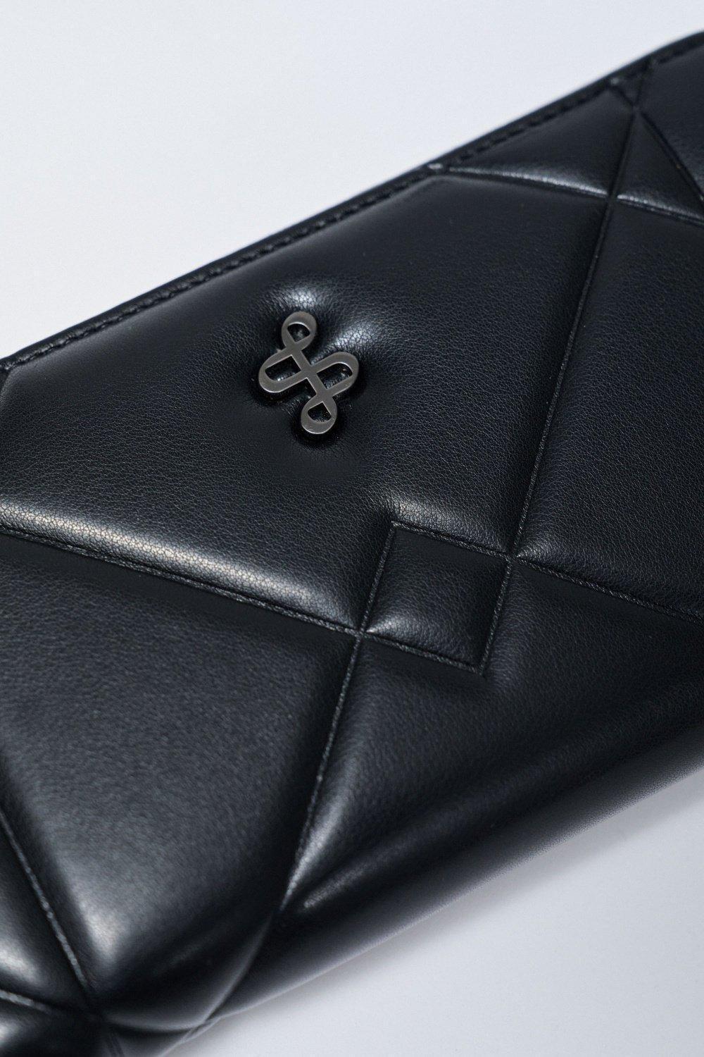 Quilted Large Wallet With Rivets , Black, large image number 4