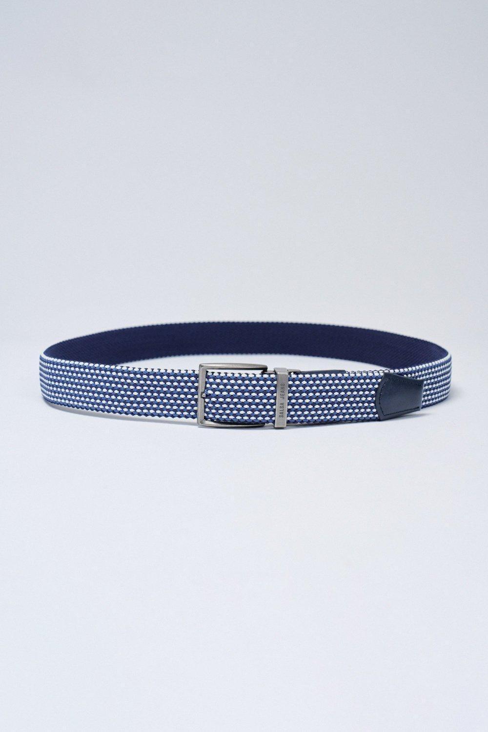 Elastic Braided Belt , Blue, medium
