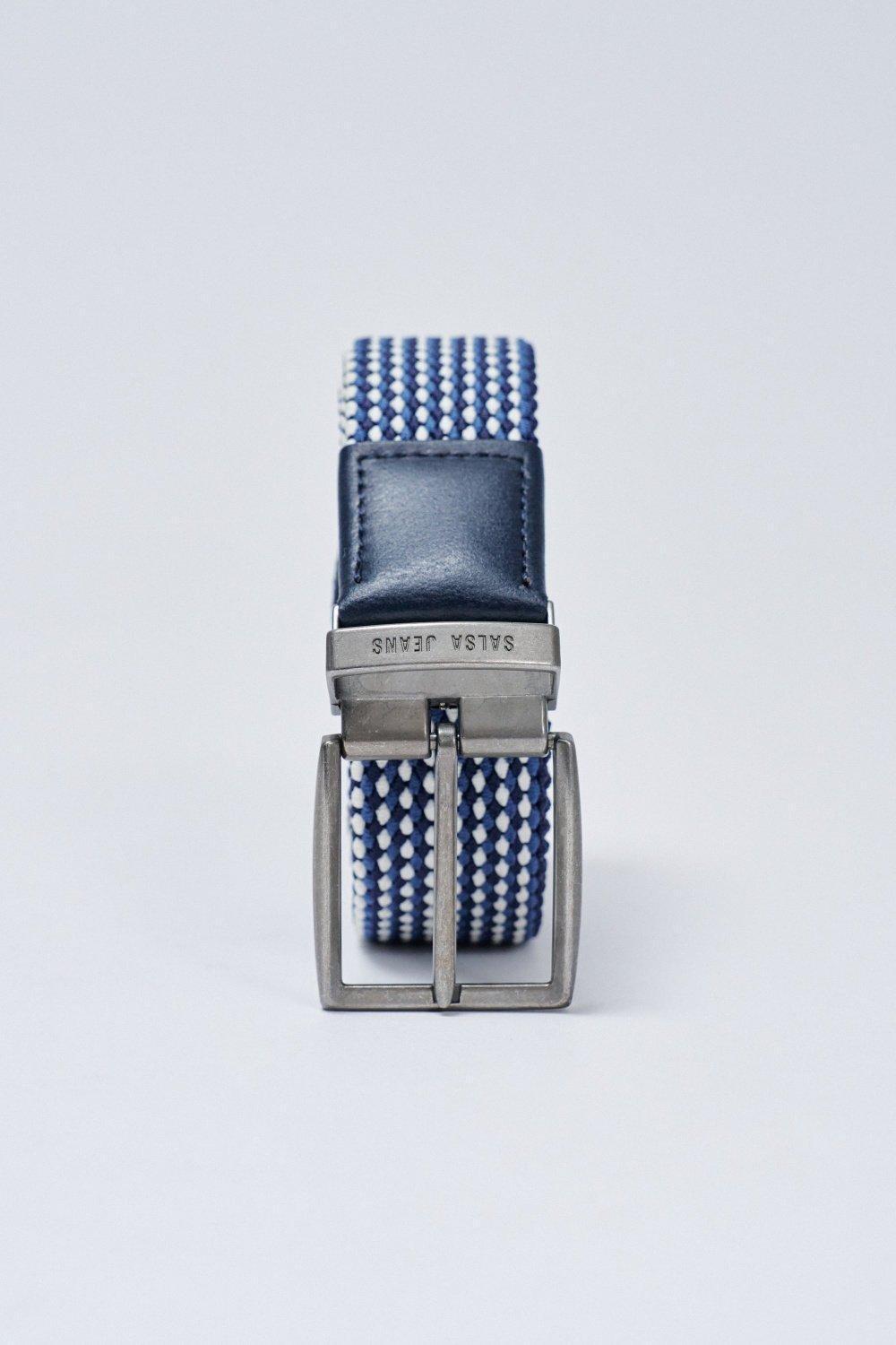 Elastic Braided Belt , Blue, medium