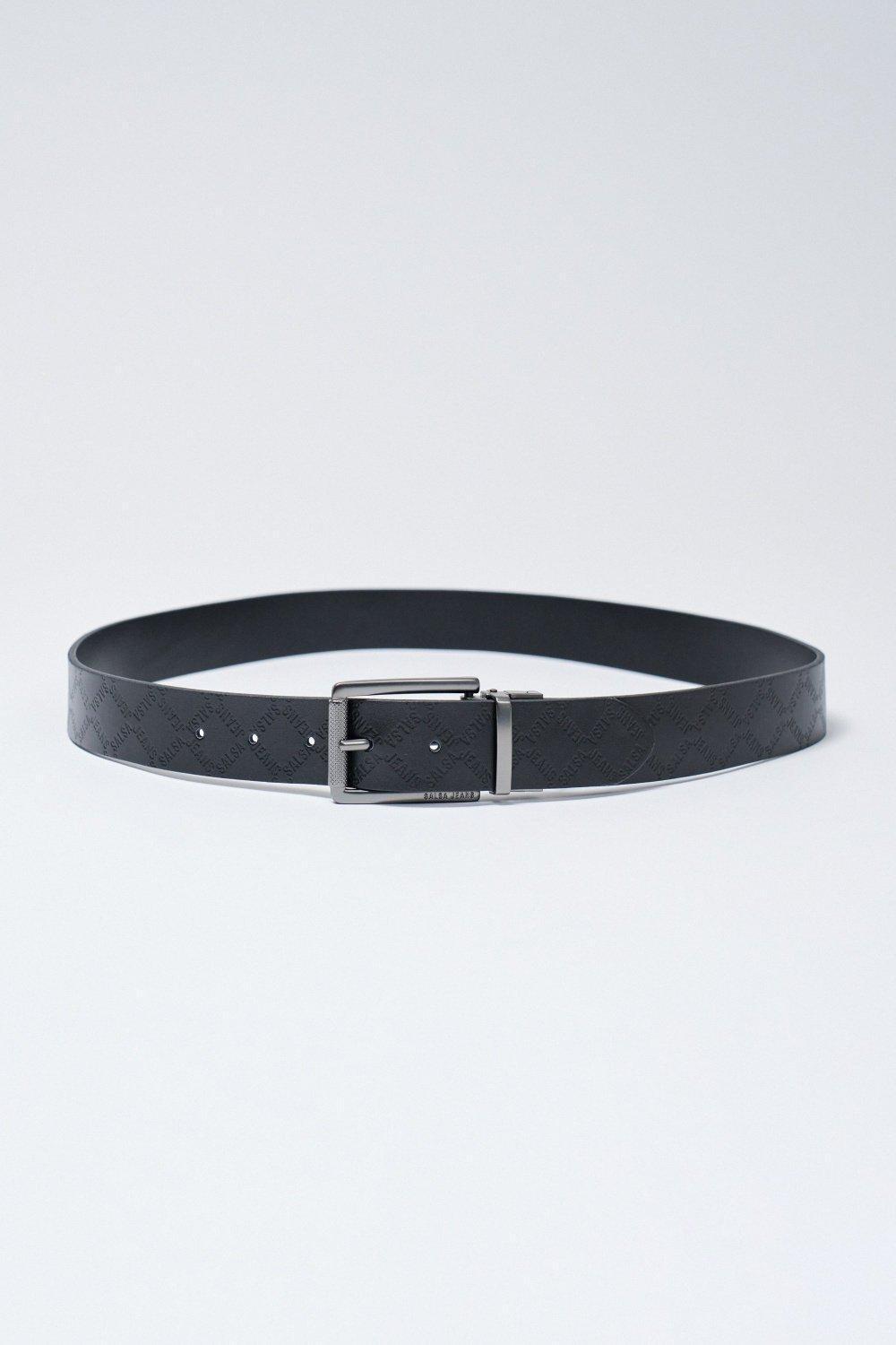 Black Reversible Leather Belt, , medium