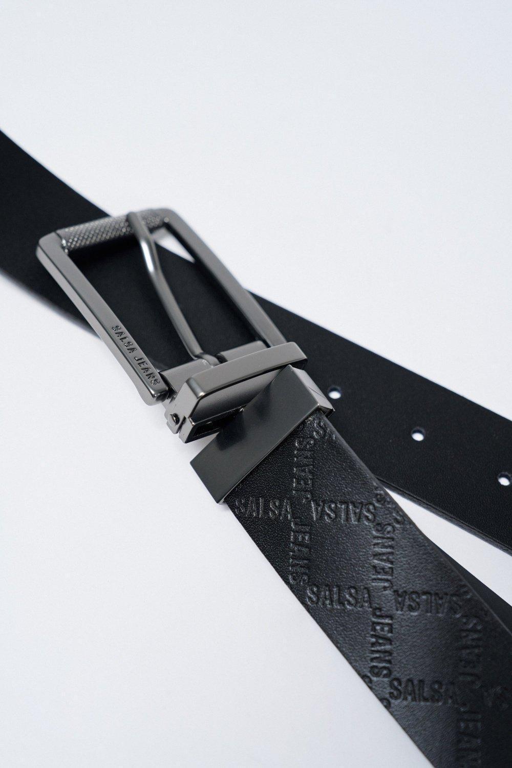 Black Reversible Leather Belt, , large image number 1
