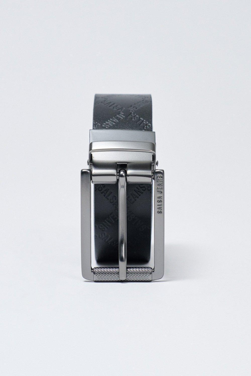 Black Reversible Leather Belt, , large image number 3