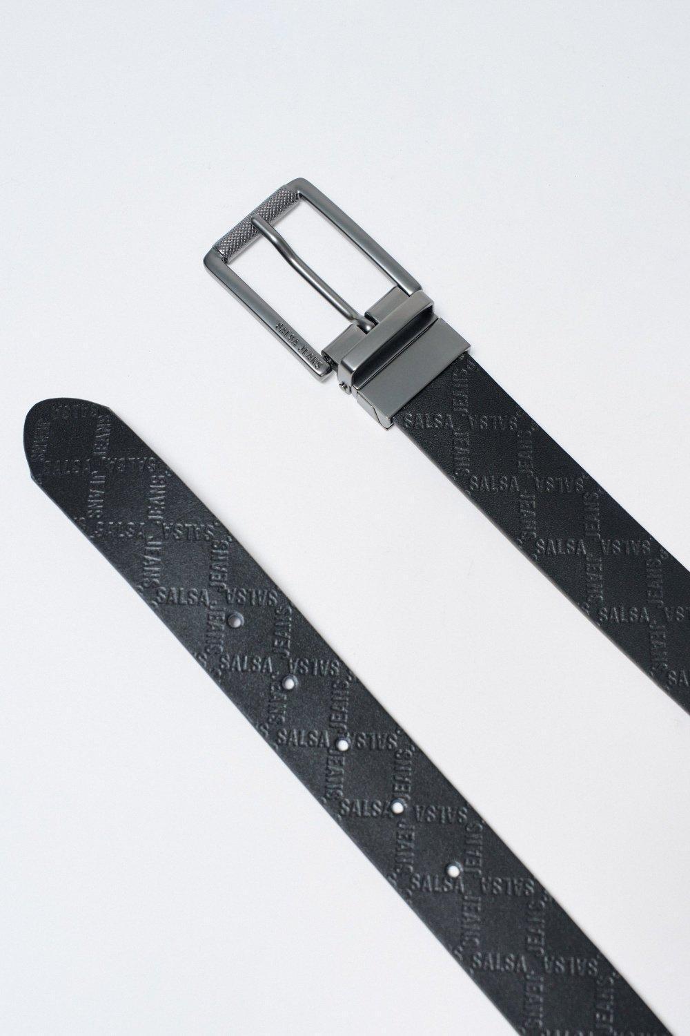 Black Reversible Leather Belt, , large image number 4
