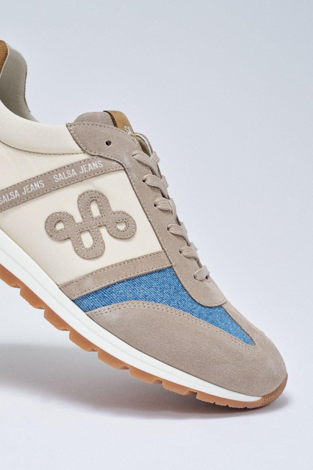 Beige Unisex Lace-Up Sneakers, , large image number 1