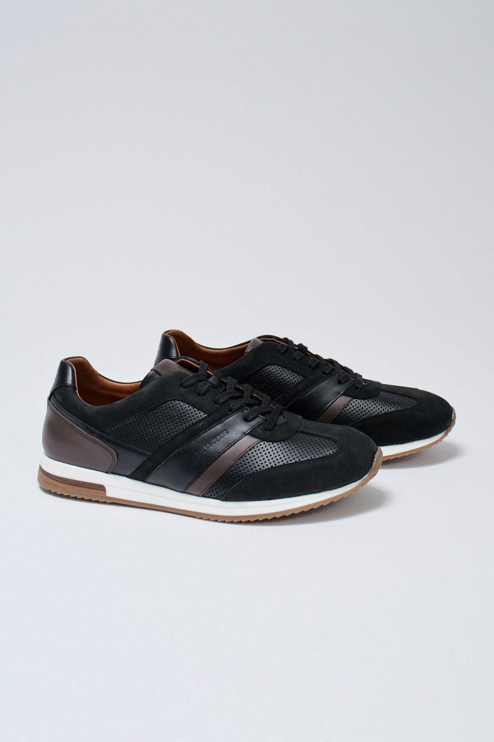 Suede Sneakers , Black, medium