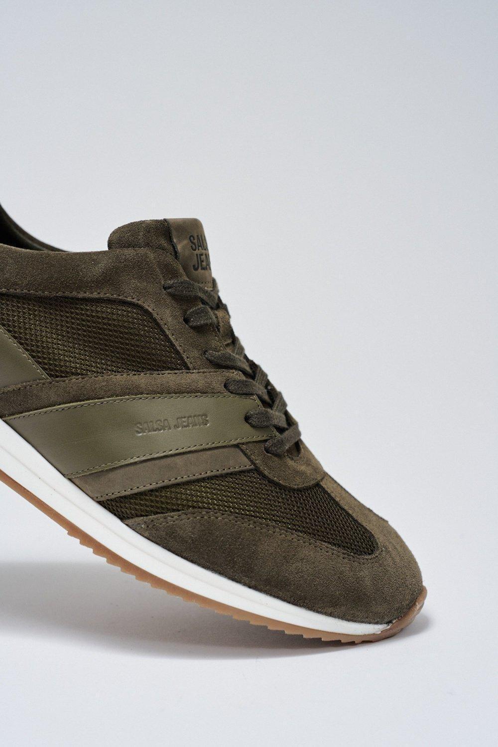 Suede Sneakers , Green, medium