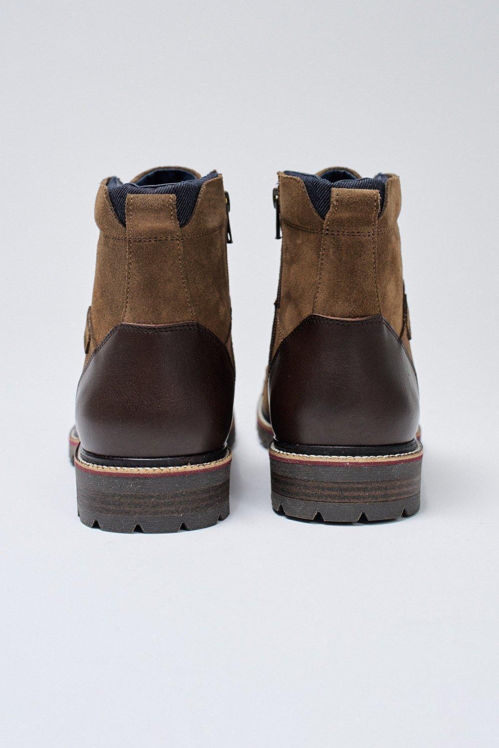 Suede Boots With Laces, Brown, large image number 4