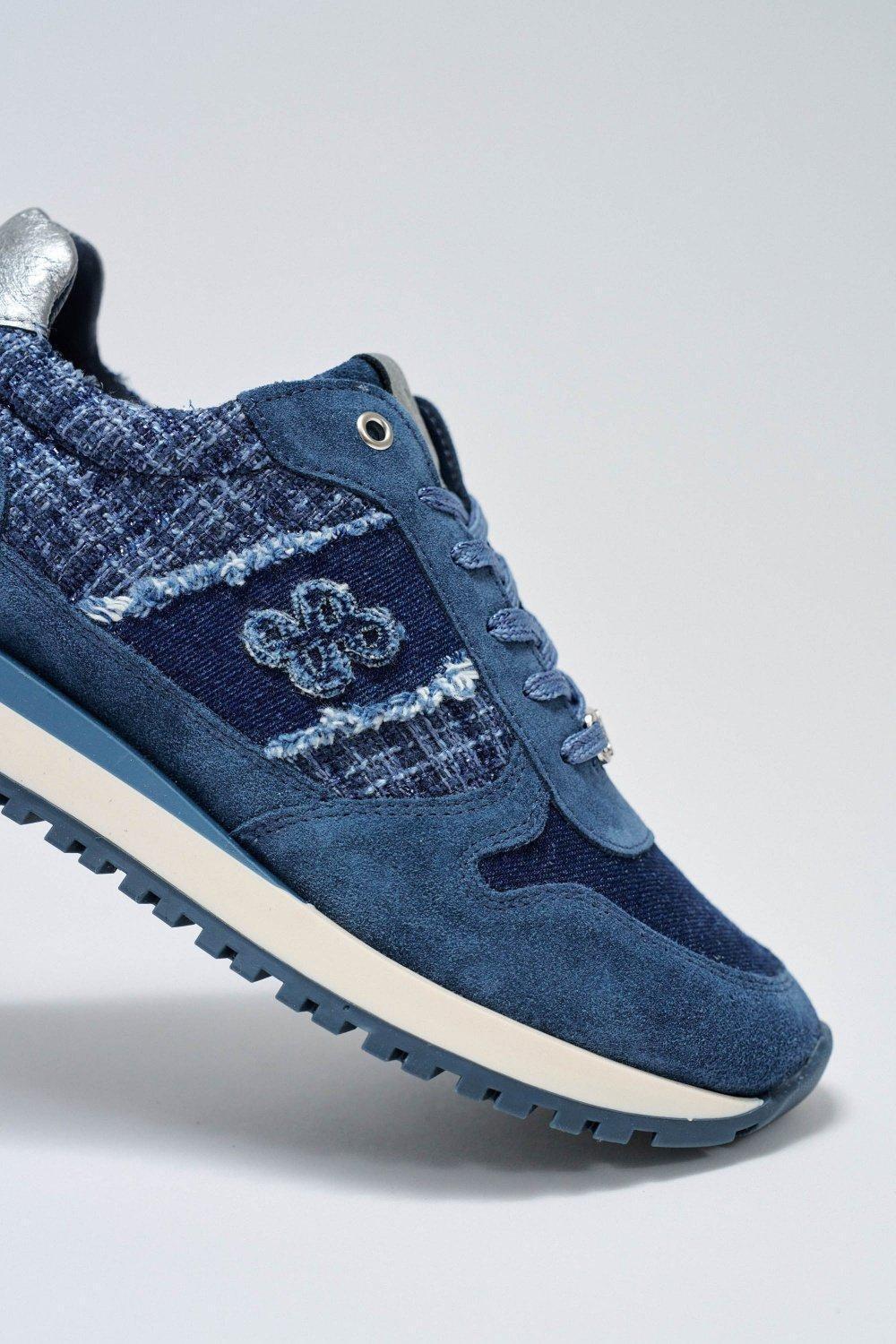Sneakers In Tweed , Blue, medium