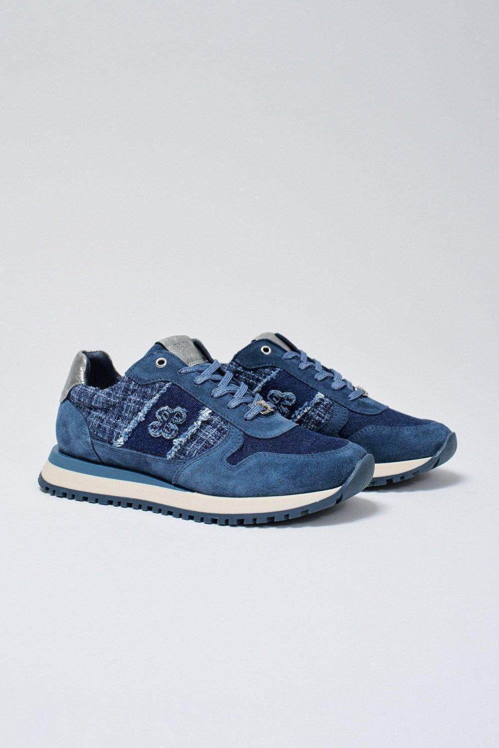 Sneakers In Tweed , Blue, medium
