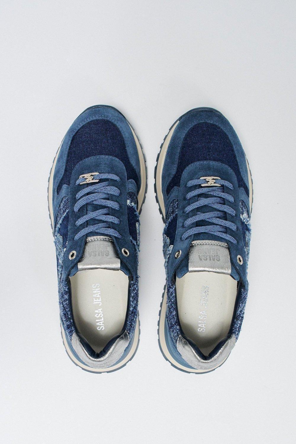 Sneakers In Tweed, Blue, large image number 3