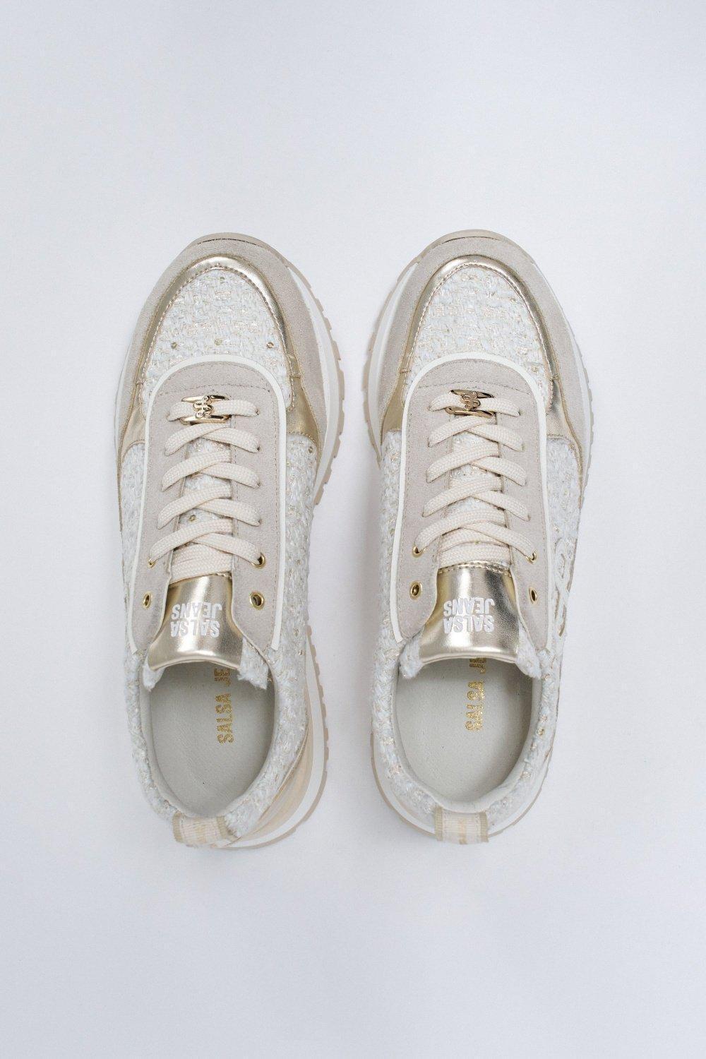 Beige Unisex Lace-Up Sneakers, , large image number 3