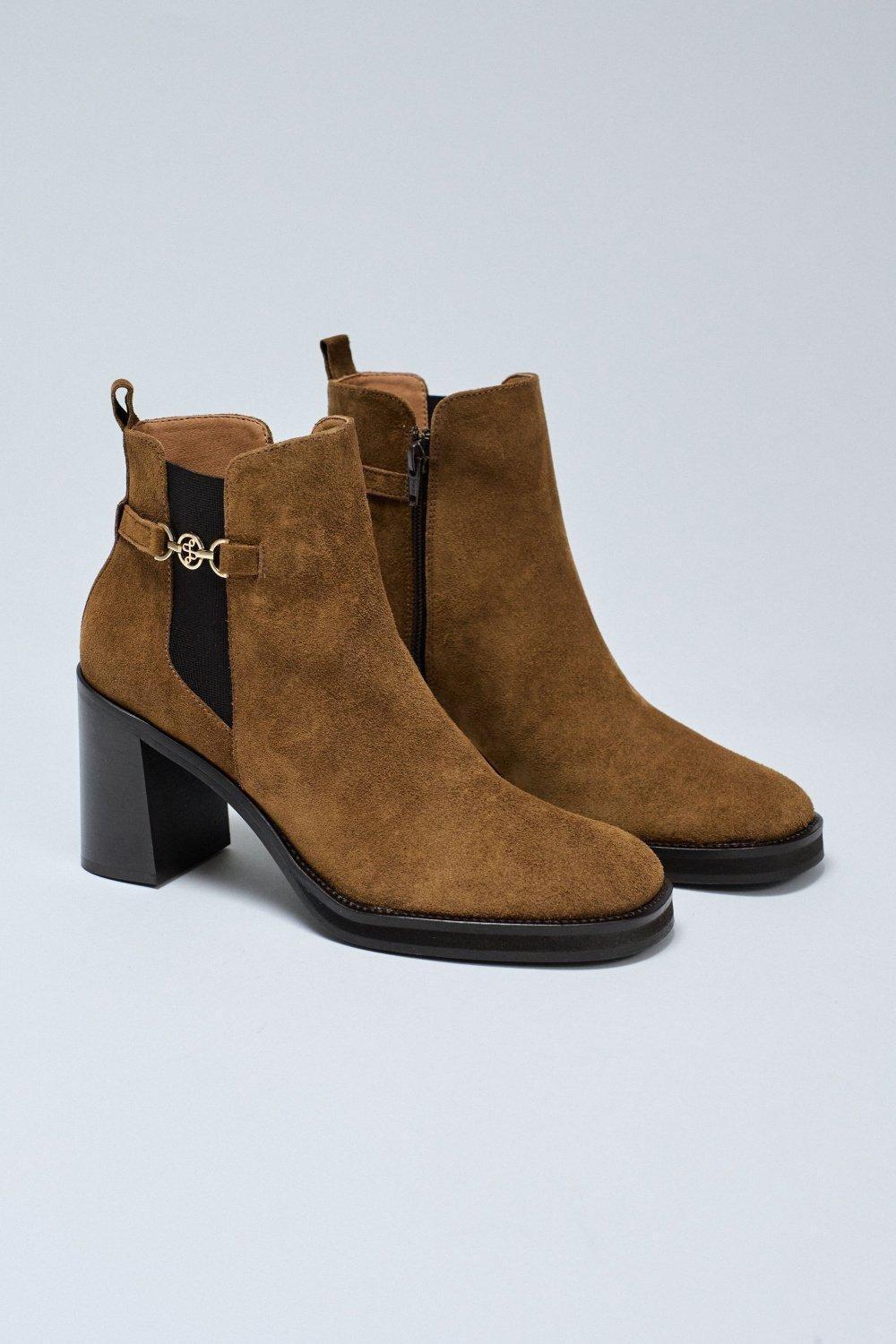 Suede Boots, Cream, medium