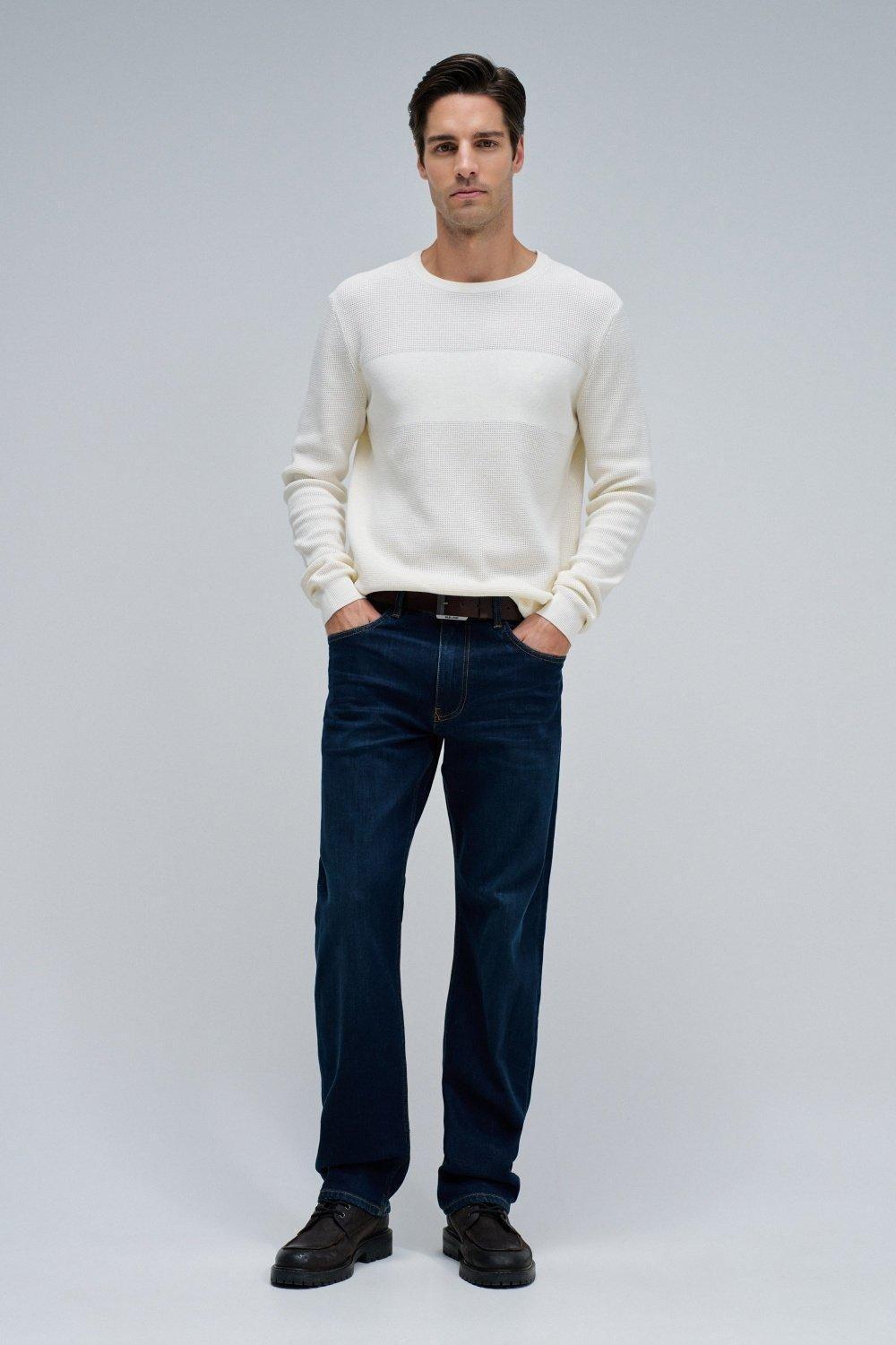 Knitted Sweater With Texture&nbsp;, Pearl, medium