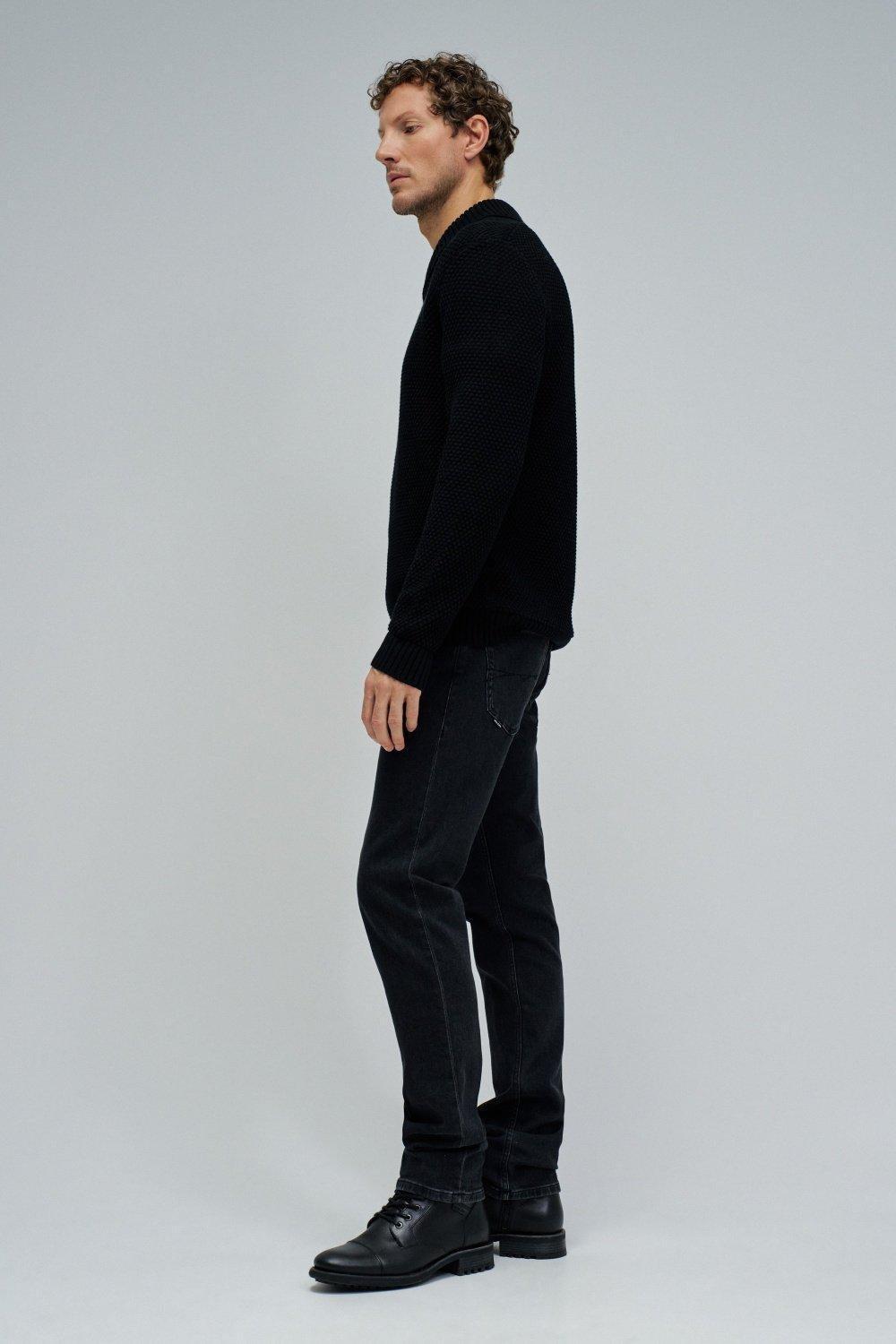 Knitted Sweater, Black, medium