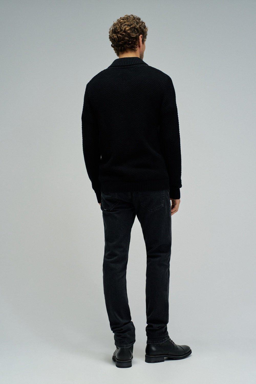 Knitted Sweater, Black, large image number 3