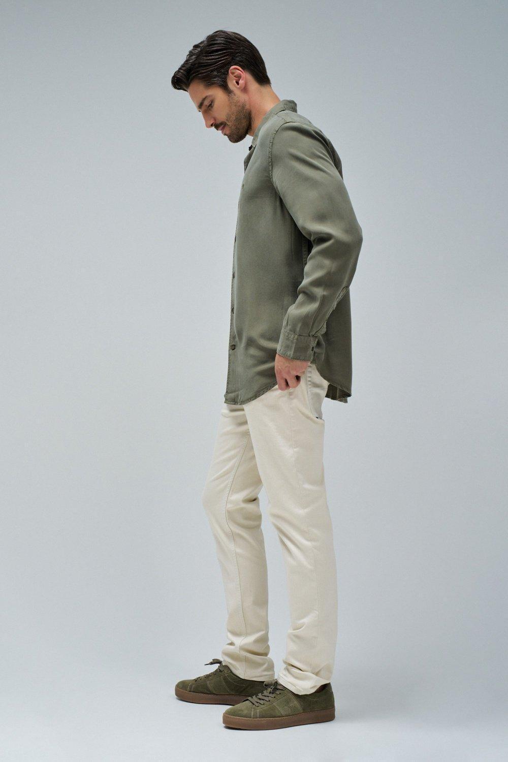 Khaki Solid Casual Shirt, , large image number 2