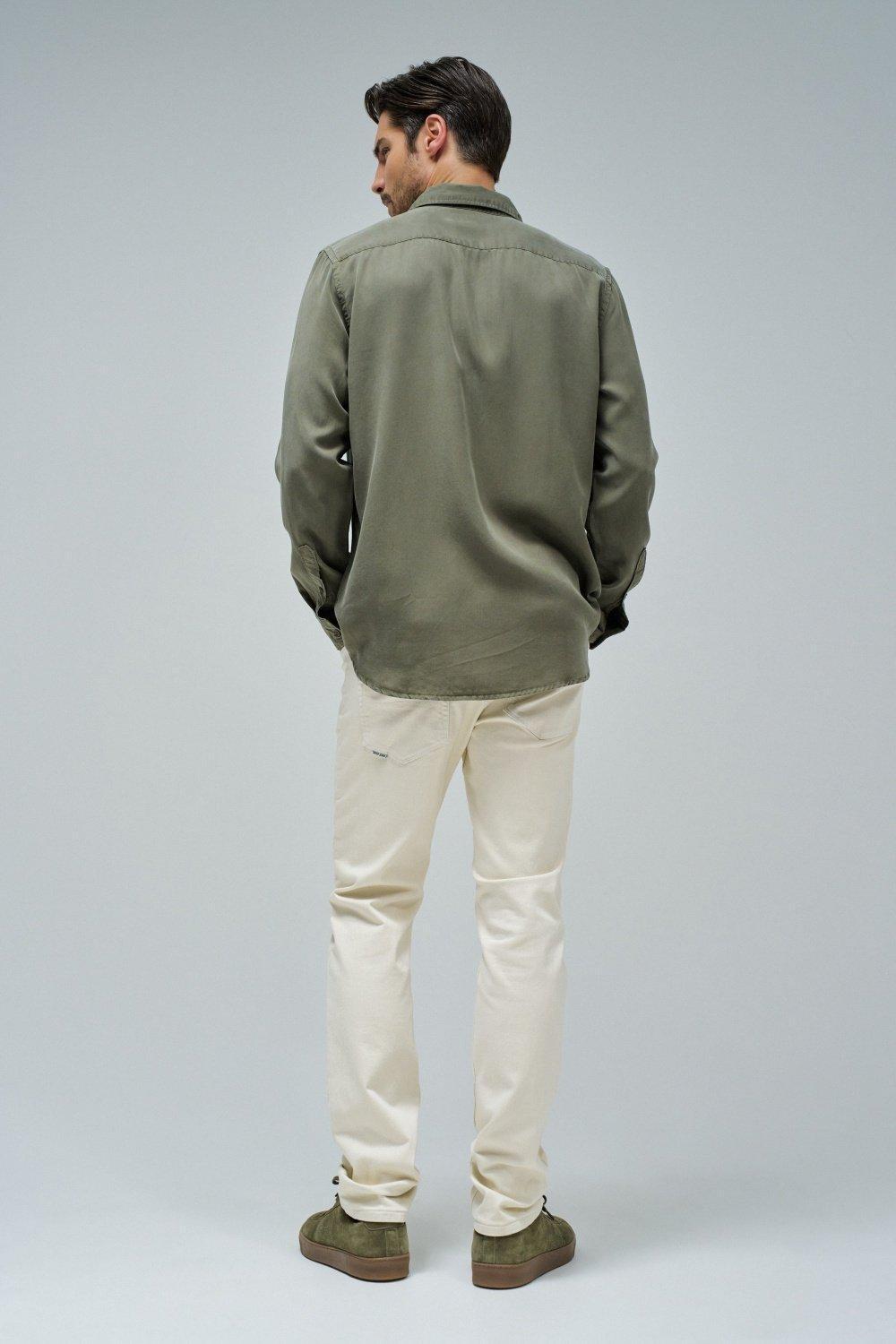 Khaki Solid Casual Shirt, , large image number 3