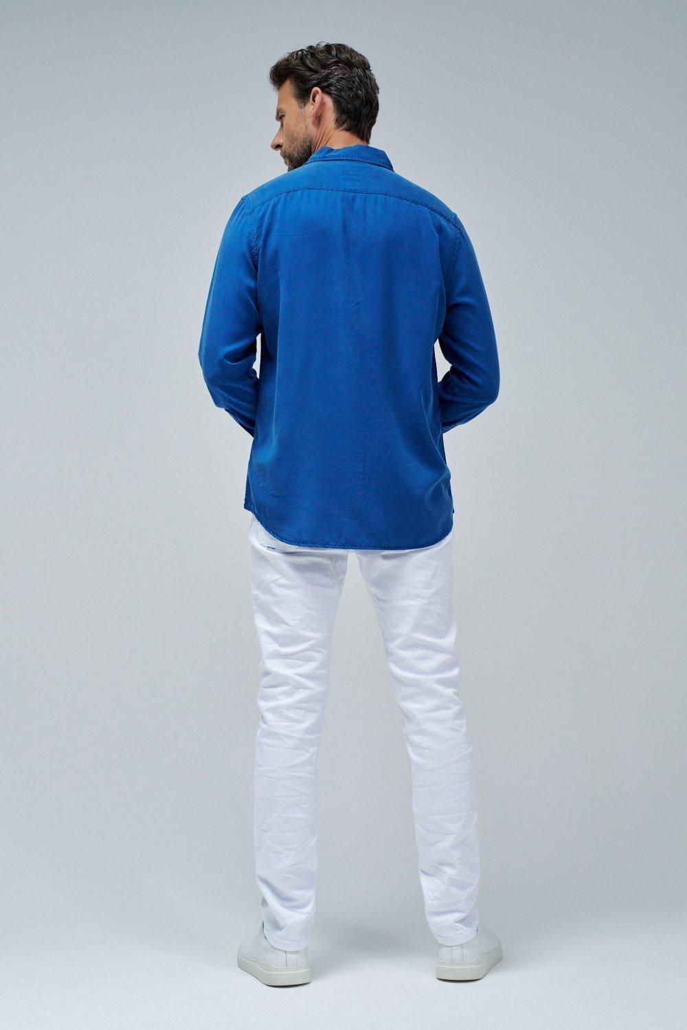 Blue Collared Long Sleeve Shirt, , large image number 3