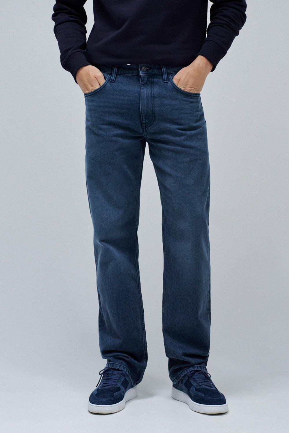 Blue Straight Fit Jeans, , medium